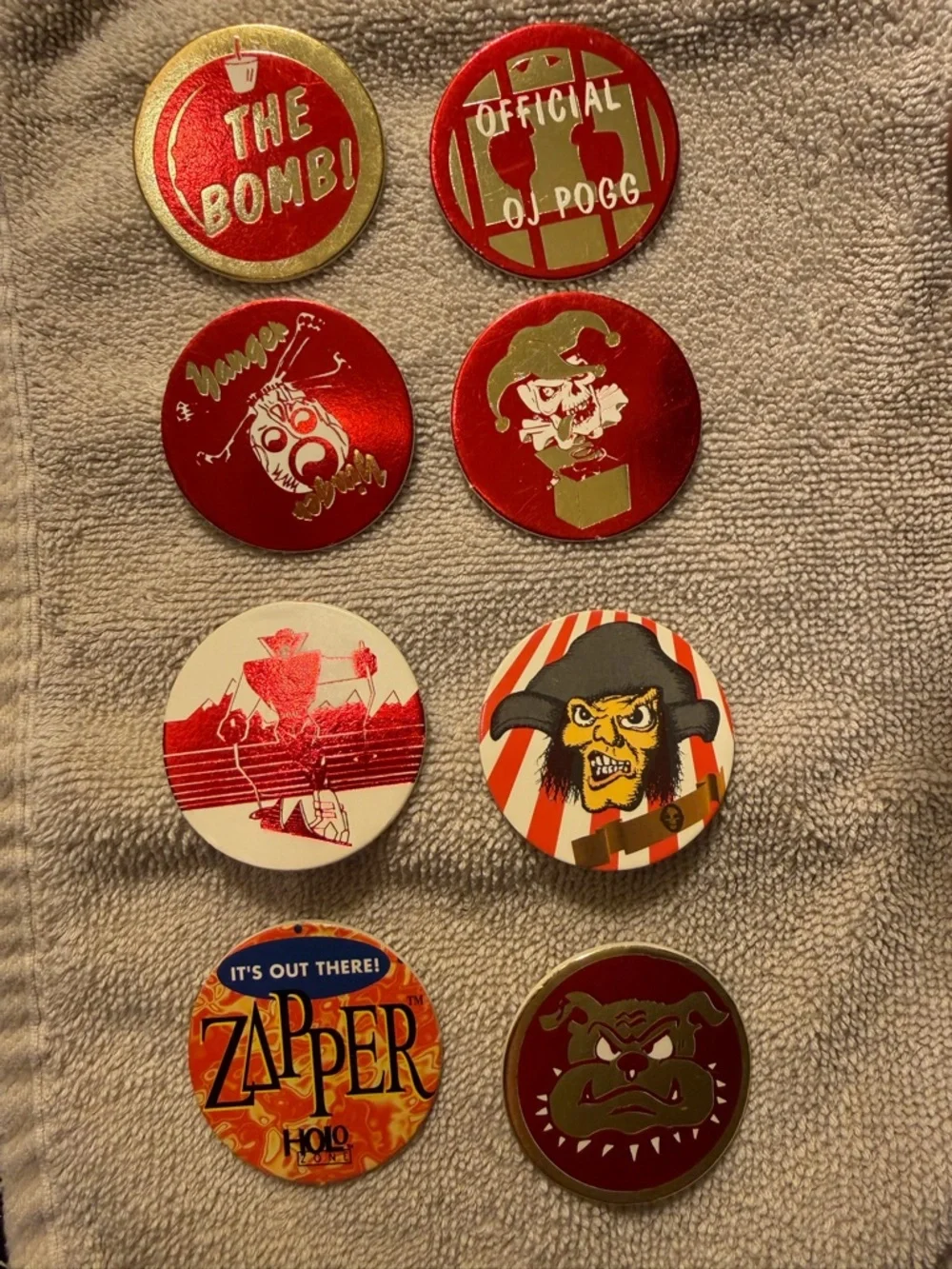 Red Novelty Party Pogs - Collector Game Discs Key Player Pieces